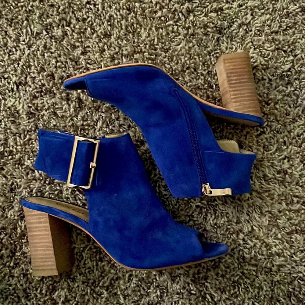Blue Ankle Heels, Only worn a couple times, Size 6 .
